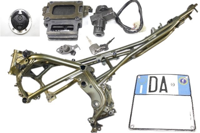 TELAIO CON DOCUMENTI E KIT CHIAVI ACCENSIONE KAWASAKI ER-6N 2005 - 2008 321600268793 211750077 FRAME WITH ECU KEYS KIT DA RETTIFICARE