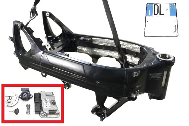 TELAO CON DOCUMENTI E KIT CHIAVE ACCENSIONE BMW F 800 R K73 2005 - 2019 46518550194 13617722567 FRAME WITH ECU KIT