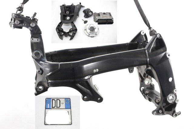 BMW K 1200 R 46517701302 13617709053 TELAIO CON DOCUMENTI E KIT CHIAVI ACCENSIONE K43 04 - 16 FRAME WITH ECU KEY KIT